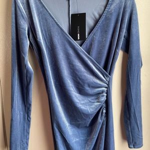 Blue Maxi Dress with Slit